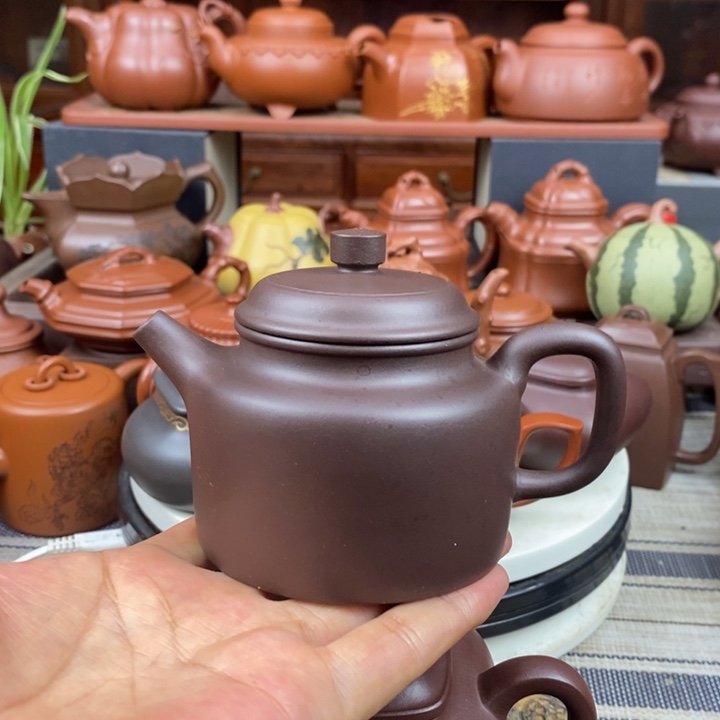 茶壶紫砂高德钟220cc原矿老紫泥特价