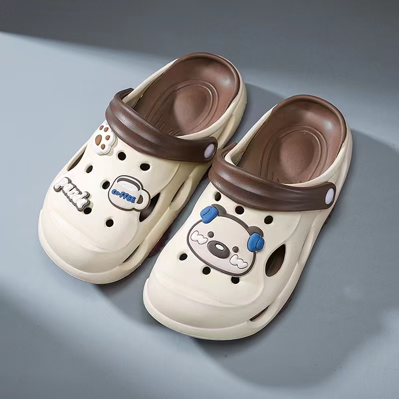 中年女简约包头洞洞鞋韩版凉鞋休闲夏季沙滩鞋半拖厚底时尚