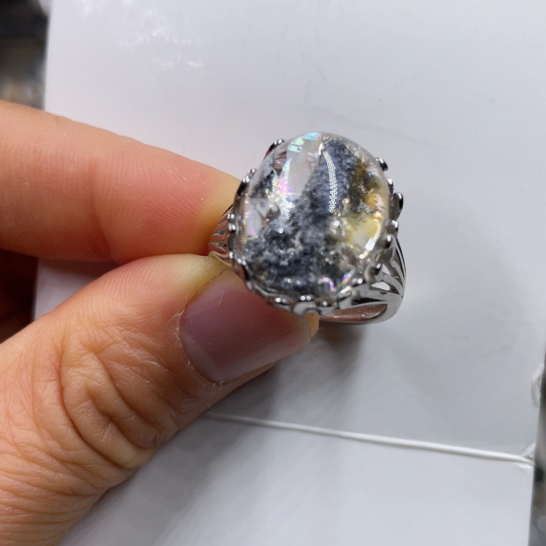 【闪购商品】水晶珠宝半成品银S925镶嵌戒指