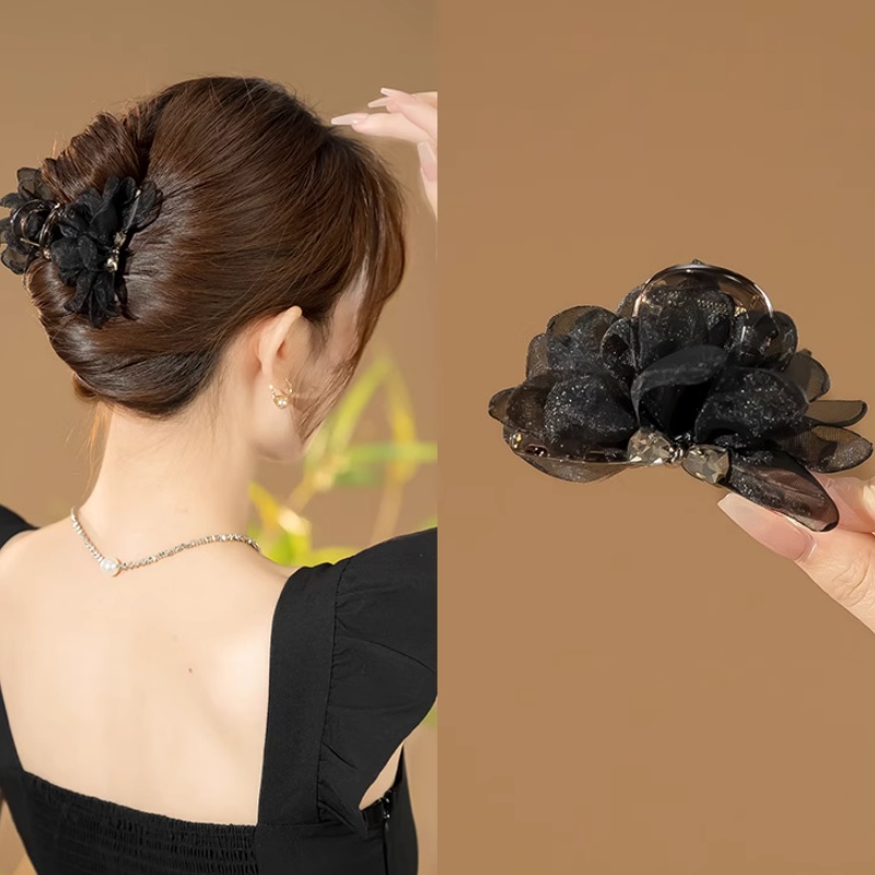 创意抓夹女高级感轻奢网纱蝴蝶结发夹发饰04