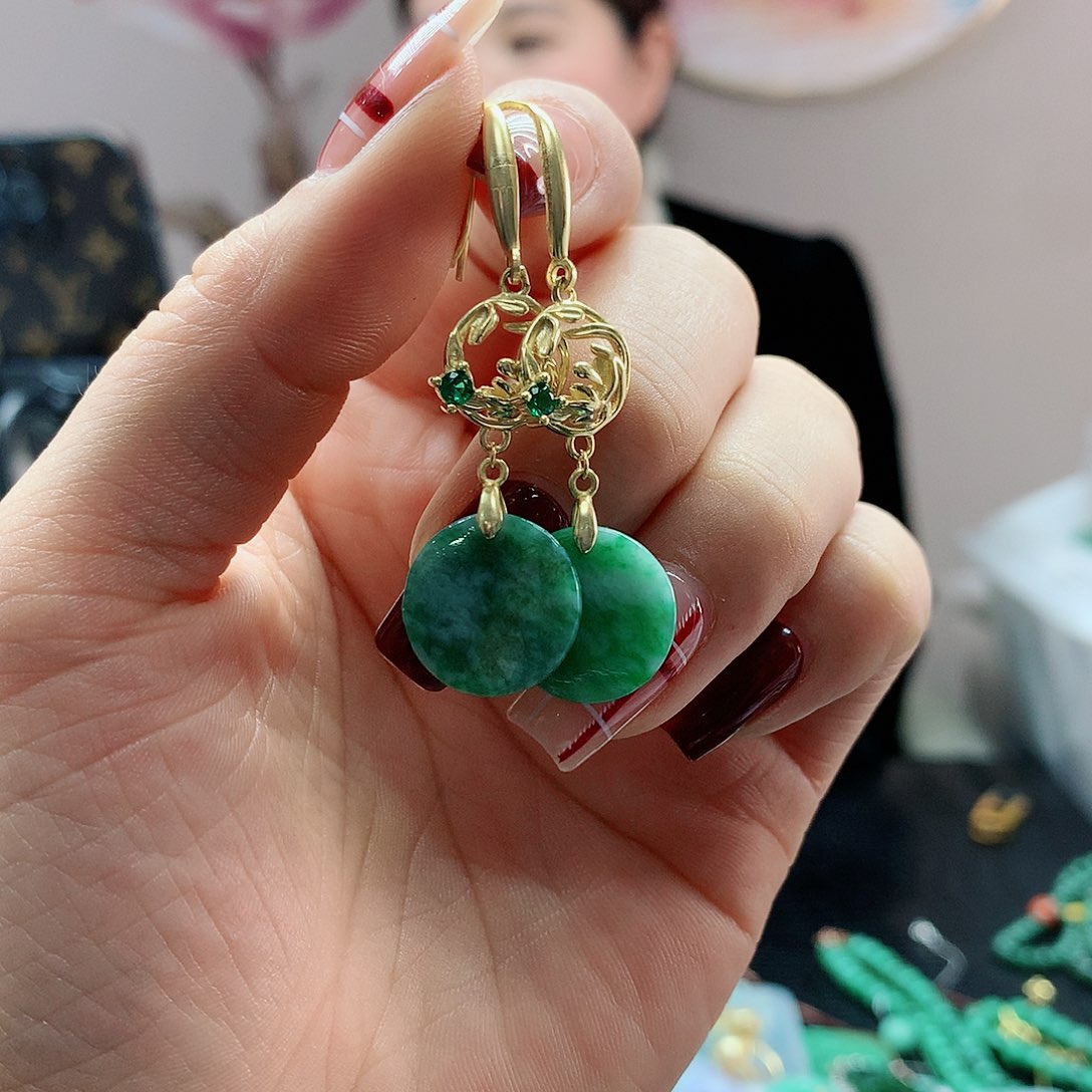 【闪购商品】翡翠耳饰银S925镶嵌，