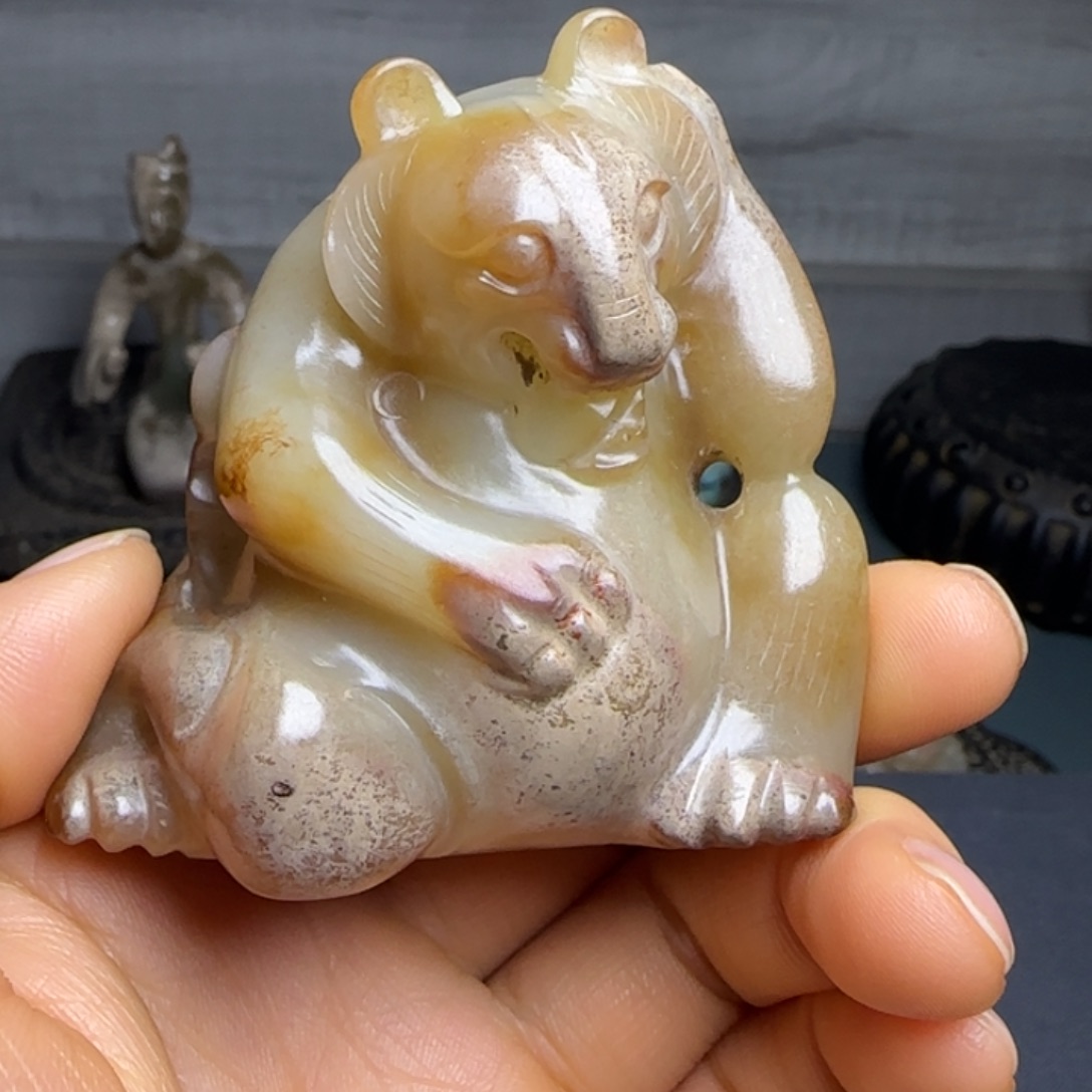 和田玉（糖玉）颈饰未镶嵌农***活