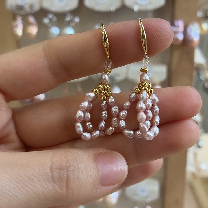 耳饰淡水珍珠银S925镶嵌