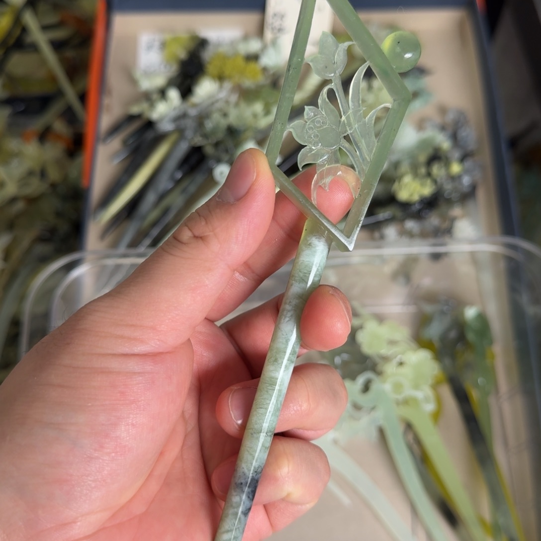 岫玉发饰未镶嵌明君玉簪贼拉好看