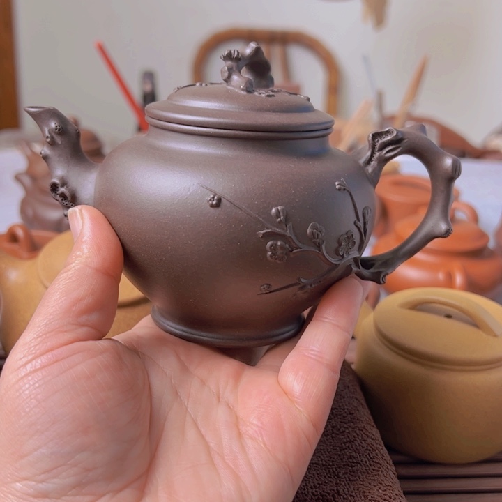 紫砂茶壶森***喊全手工报春壶 老紫泥