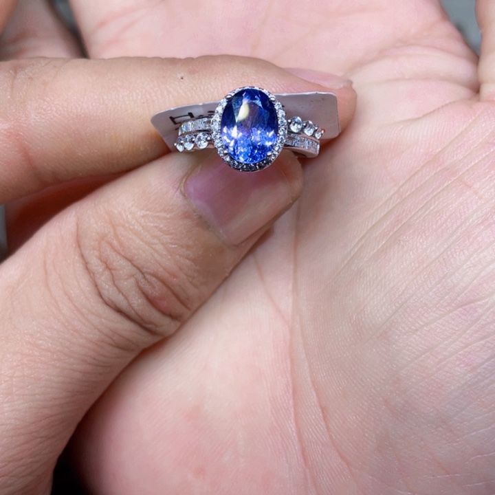 坦桑石戒指银S925镶嵌沫*欣……..