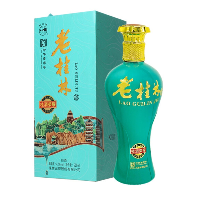 桂林三花酒 官方自营桂酒荣耀老桂林 米香型白酒42度500ml