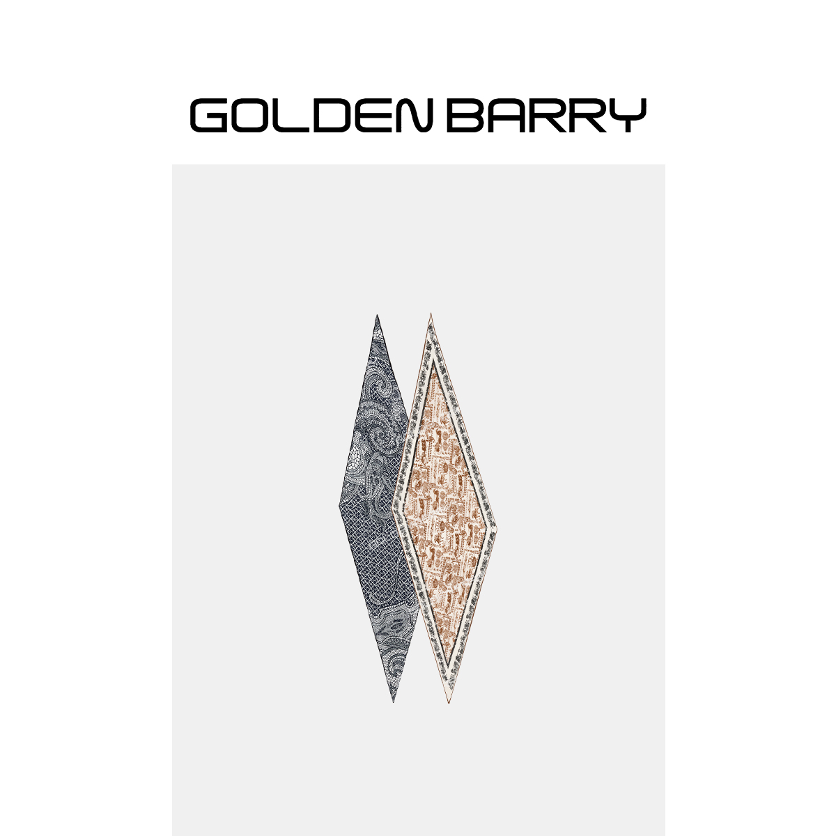 GOLDENBARRY正反两面时尚百搭单品丝巾精致感三角巾616001