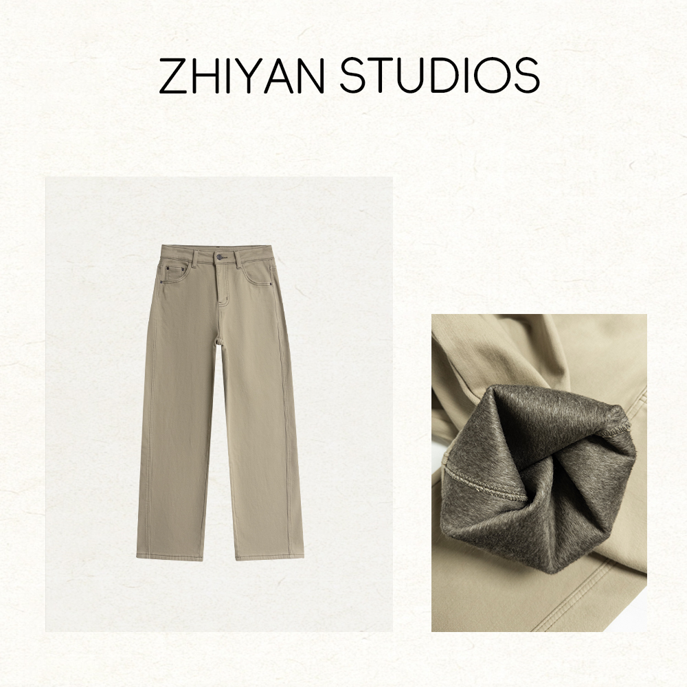 【咖啡】新款韩版宽松直筒牛仔裤  37799