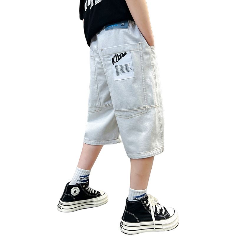 夏季短裤七分裤中腰男牛仔裤薄款韩版童装通勤风