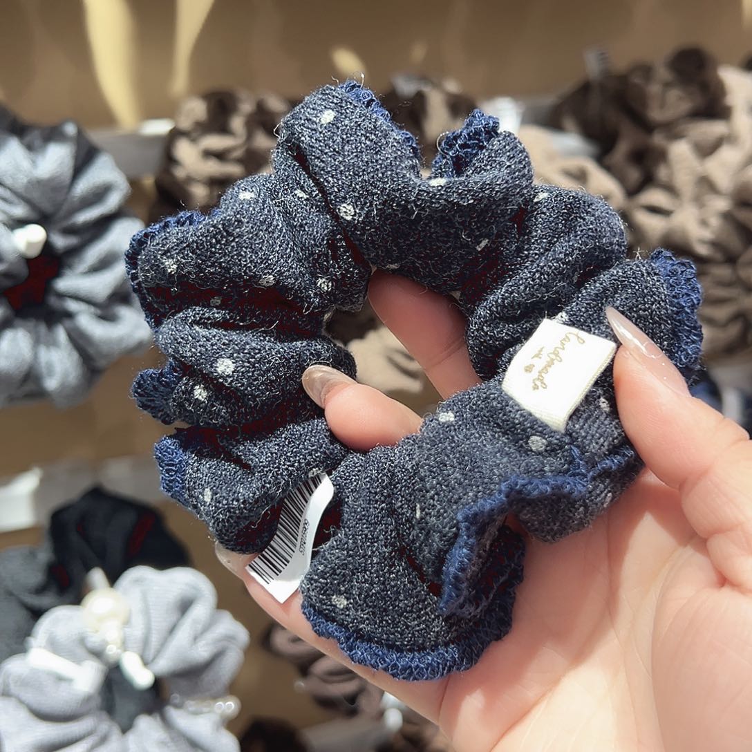 非金属蓝色波点发圈