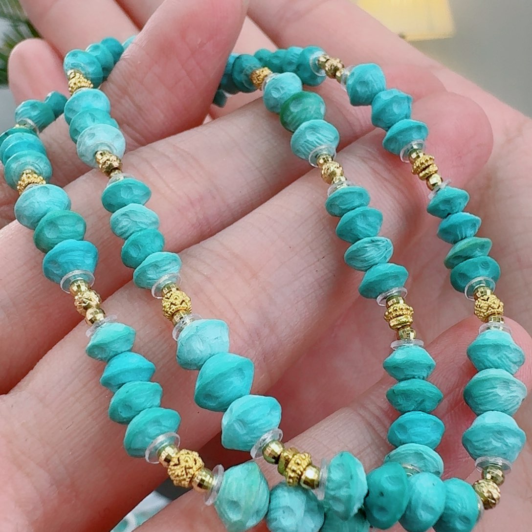 绿松石珠宝奇石18K金镶嵌