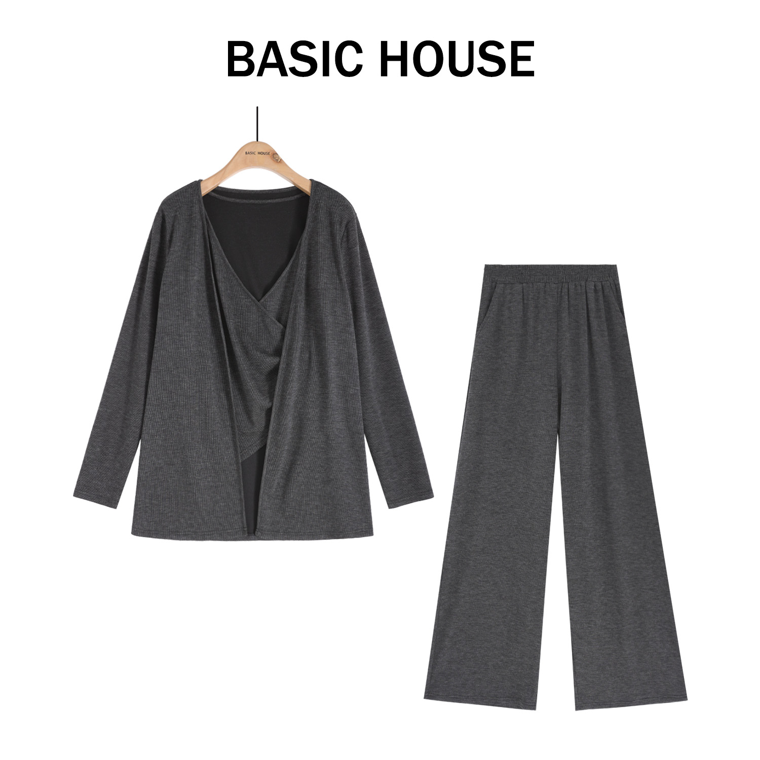 Basic House百家好时尚百搭修身休闲气质套装B1385B5IG02-1