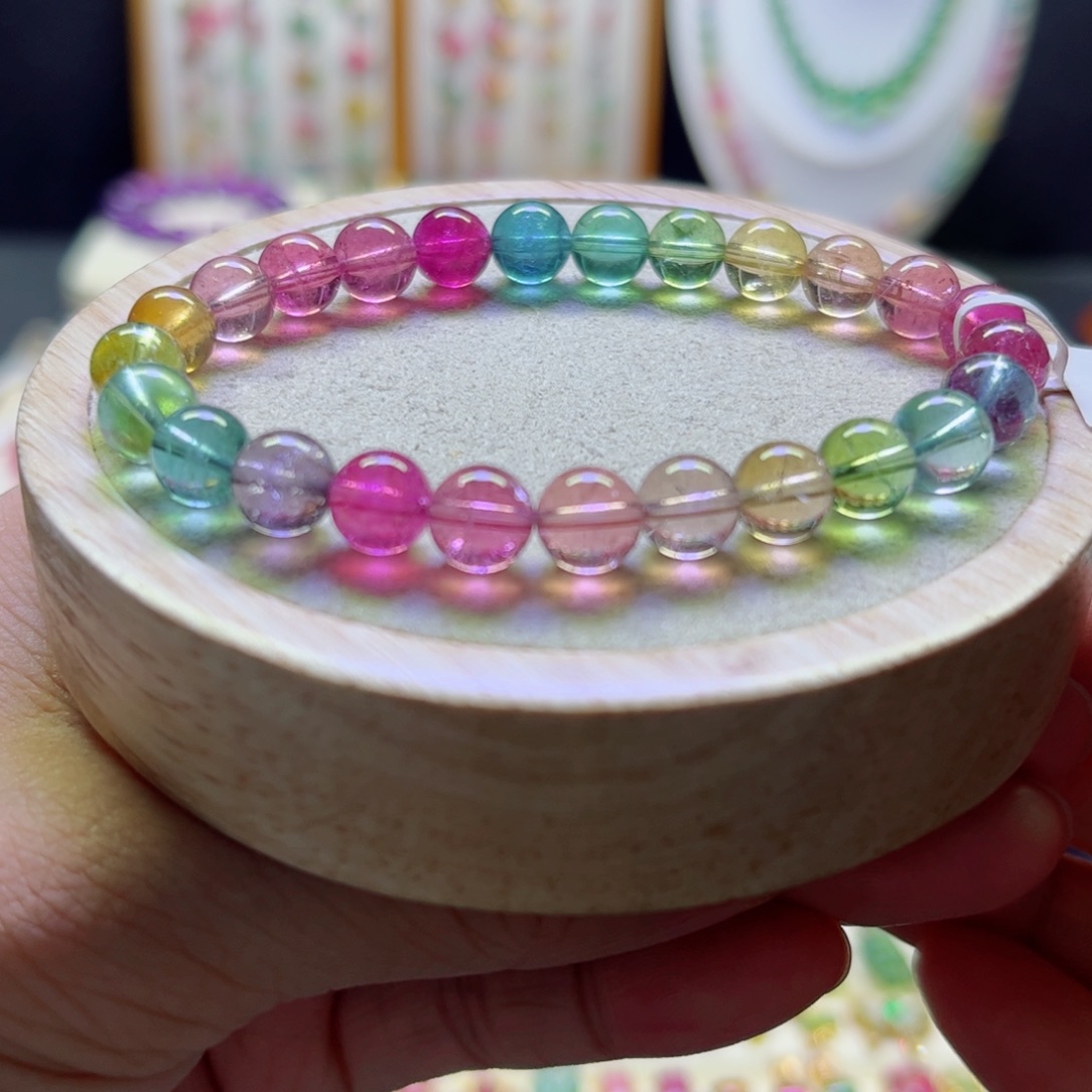 未镶嵌手链碧玺荧光7.5mm