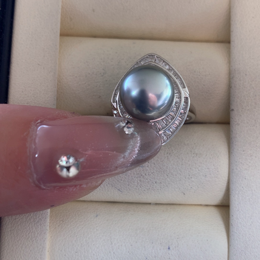 海水珍珠戒指银S925镶嵌