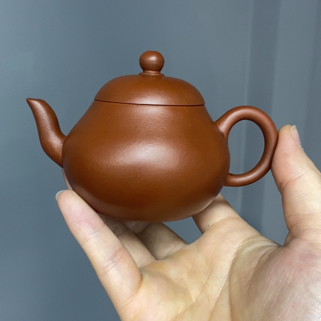 紫砂茶壶小康梨130毫升手工朱泥