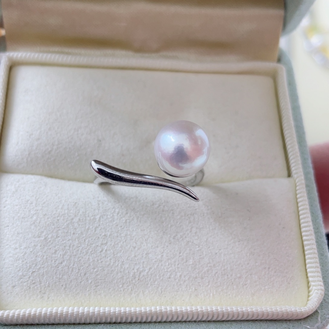 海水珍珠戒指银S925镶嵌