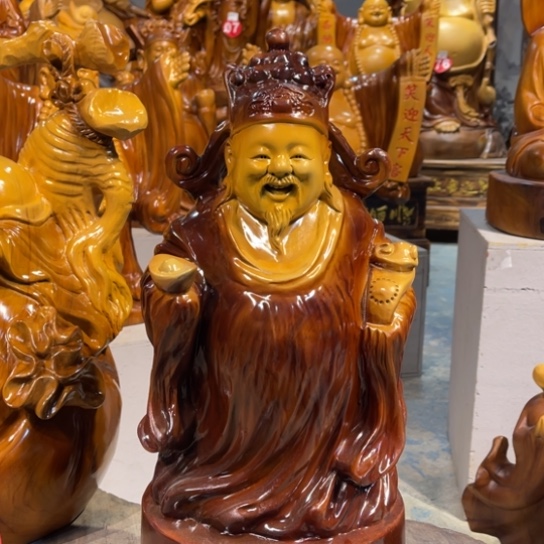 2***美香樟木雕刻人物摆件