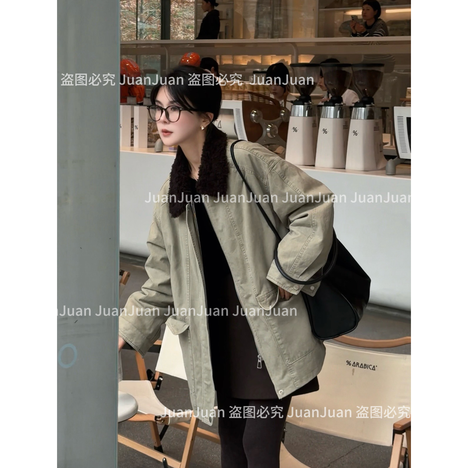 【路易报刊】JUANJUAN高级感羊毛毛领鹅绒风衣外套