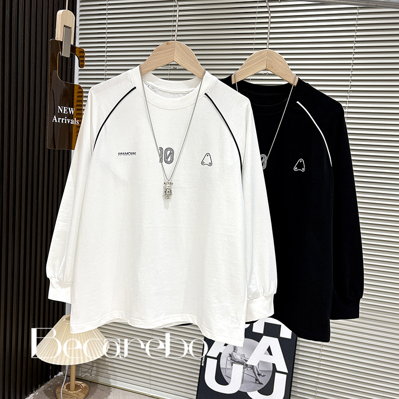 【淏妈原创】青少年童装男童秋装上衣大童休闲宽松卫衣长袖打底衫t