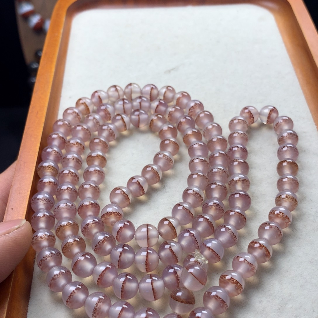 玛瑙/玉髓未镶嵌手链紫罗兰朱砂一线