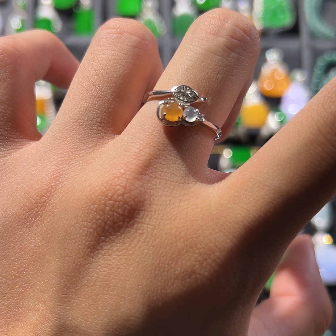 翡翠银S925镶嵌戒指