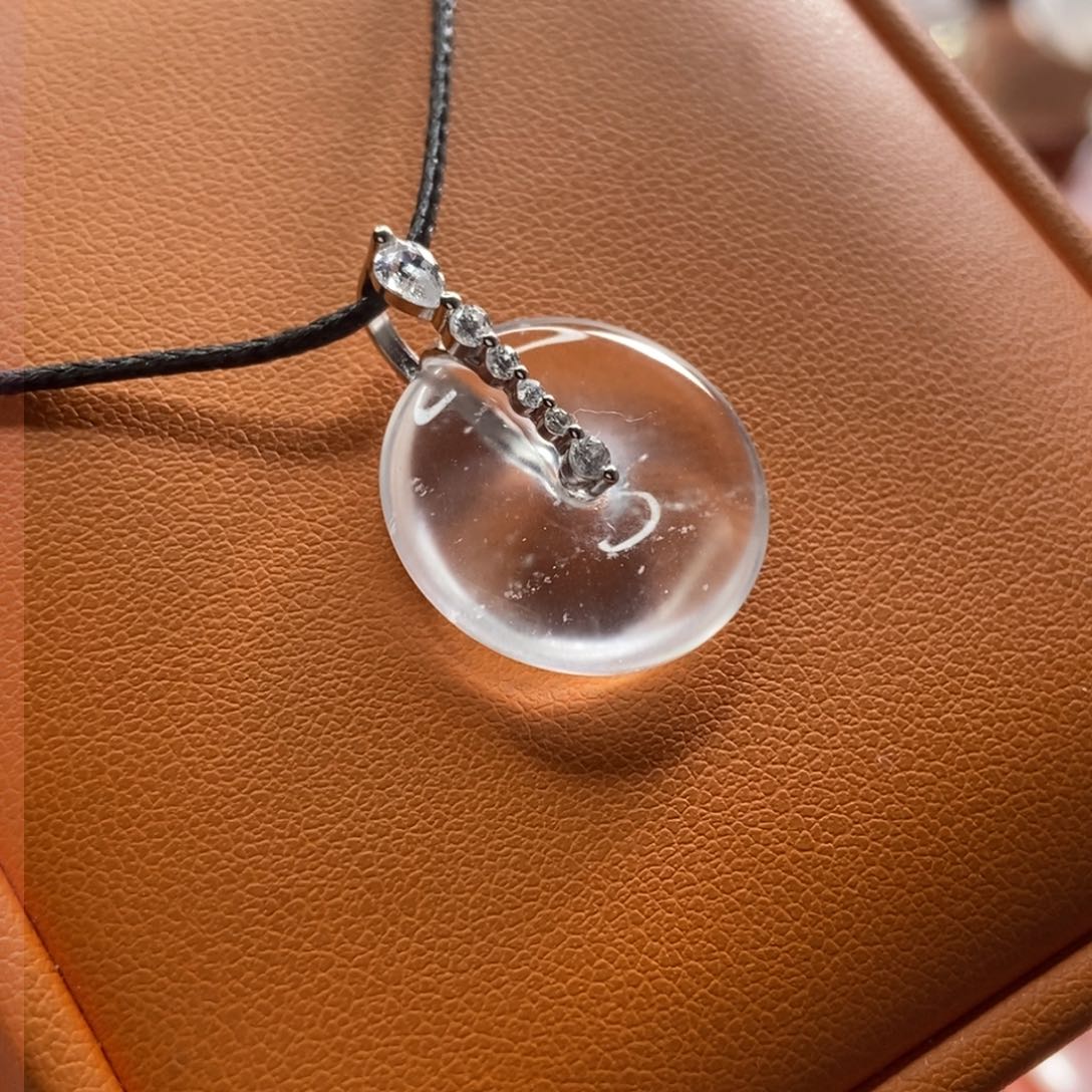 石英质玉颈饰银S925镶嵌