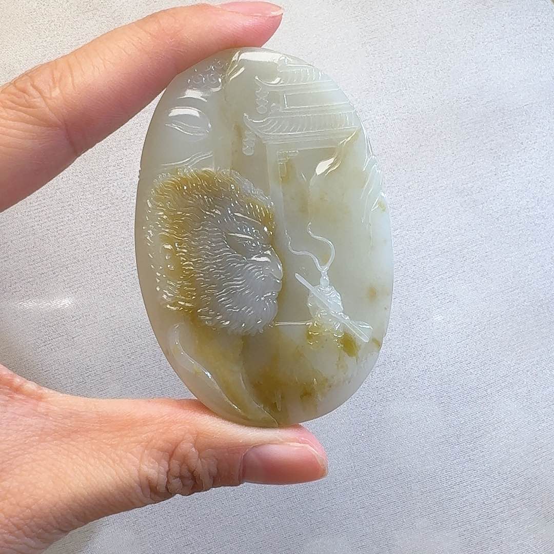 和田玉颈饰未镶嵌米达76g大师