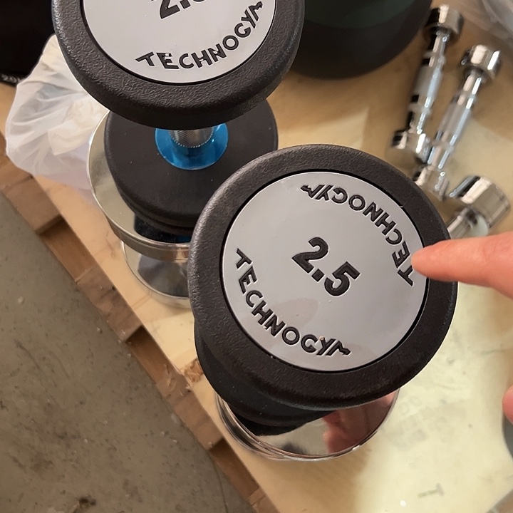 全新纯钢泰诺哑铃2.5公斤一对灰色