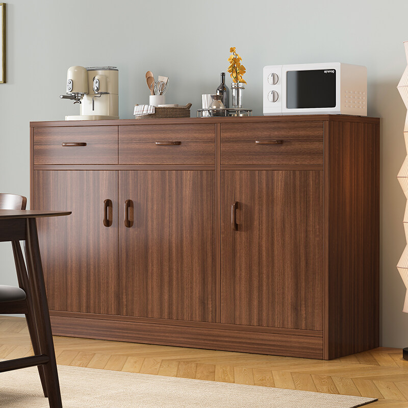 餐边柜大容量客厅加宽胡桃色储物柜厨房置物柜家用客厅收纳柜