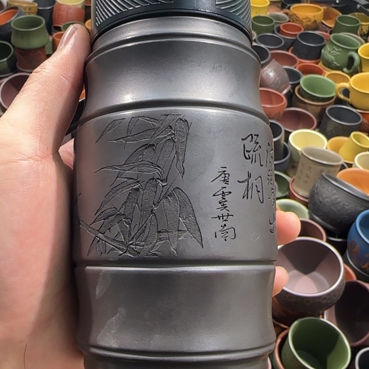 茶杯紫砂厚**物全手工制作工艺