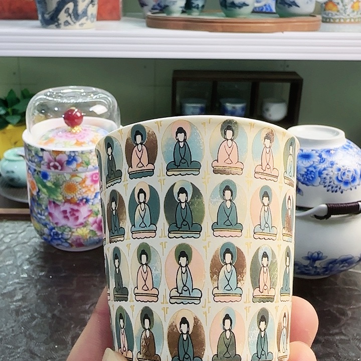 青花瓷器茶叶罐旅行套装