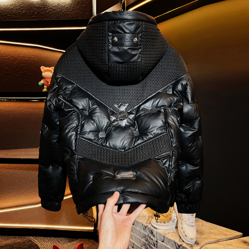 【25747】高端男装冬季新款潮牌加厚保暖白鸭绒羽绒冬装连帽外套