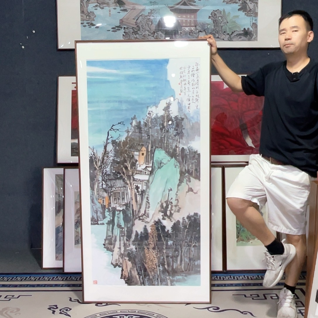 国画手绘画作品带框80/160