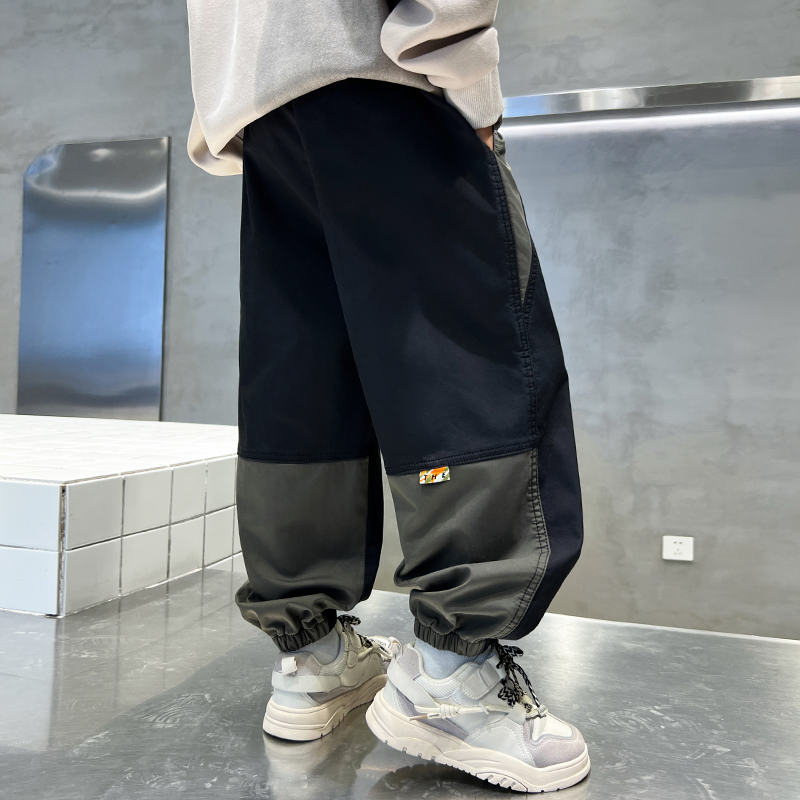 男童春季中大童宽松纯棉休闲裤2025年韩版运动裤儿童运动百搭