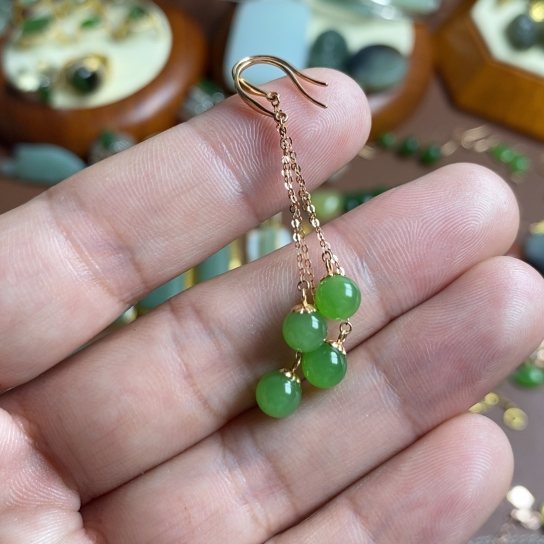 和田玉颈饰18K金镶嵌