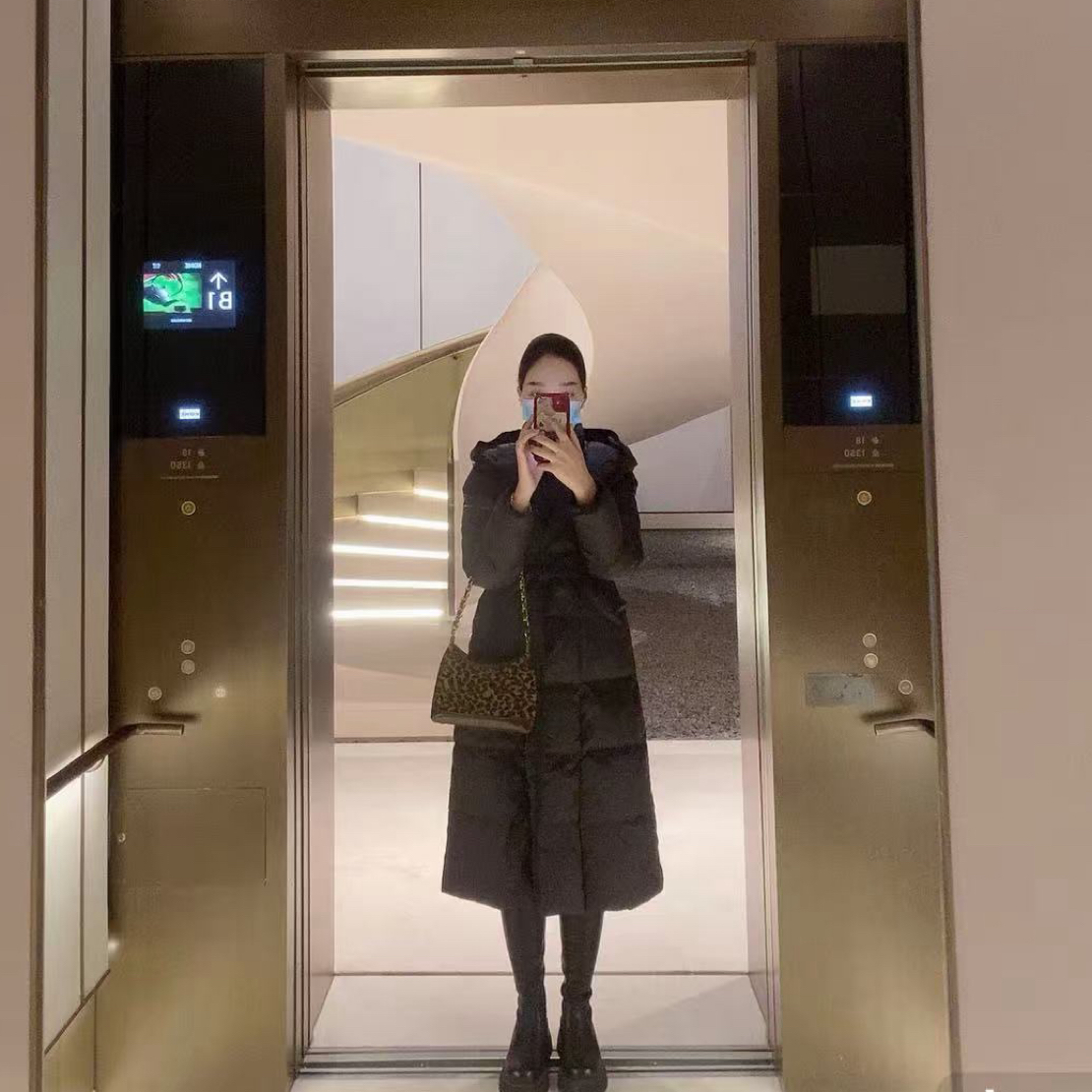 【雪儿定制】公主香风连帽收腰长款羽绒服