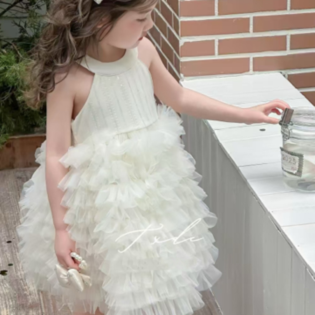 女童吊带连衣裙2025夏季新款女宝宝蓬蓬裙洋气公主裙网纱蛋糕裙潮