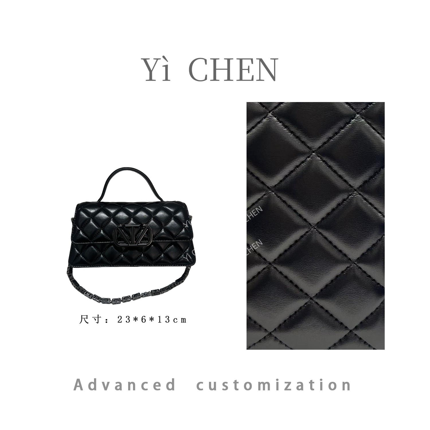 【Yì CHEN】ZT-95001-黑色 简约时尚女士新款轻奢单肩斜跨包