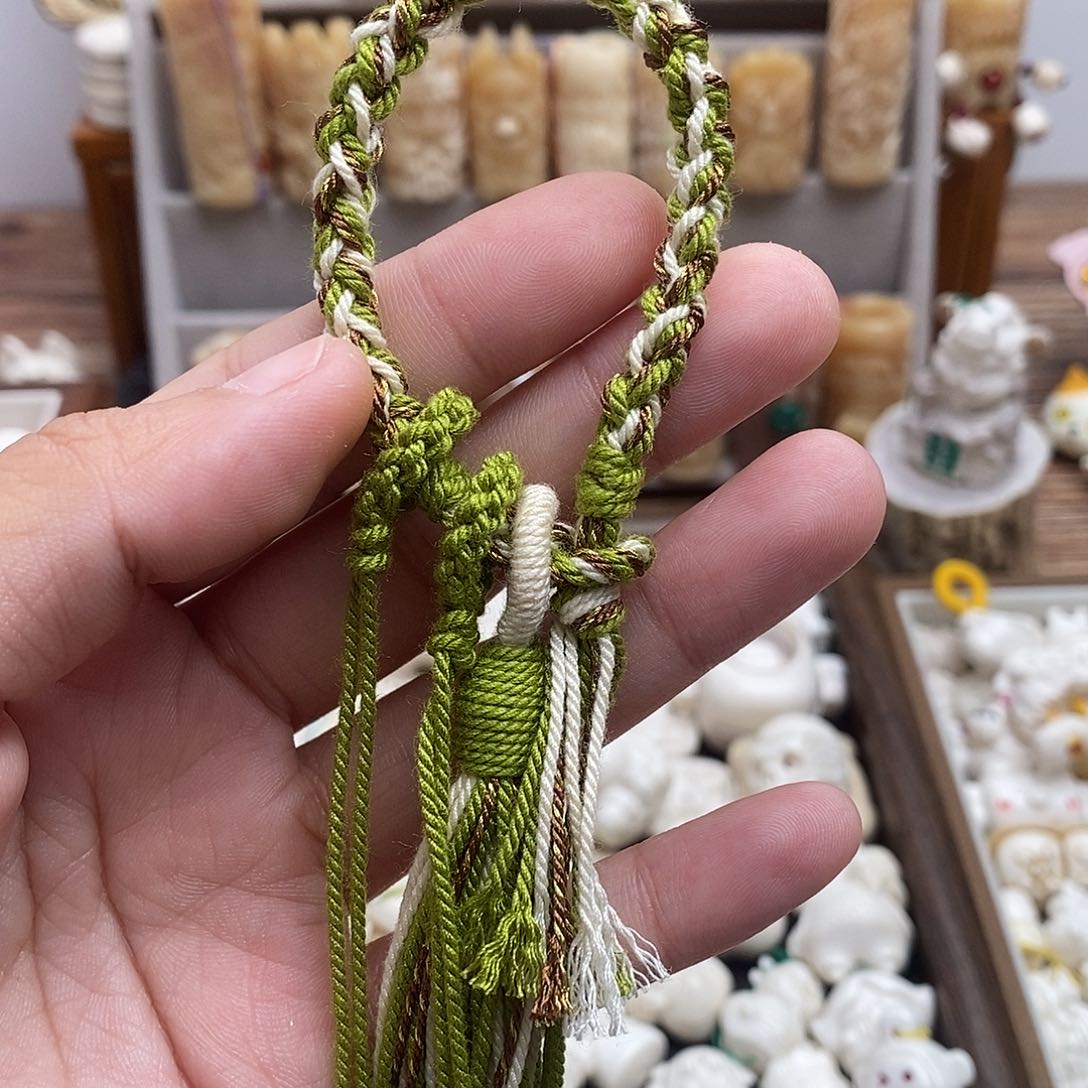 鹿骨把件?***?c41挂绳绿