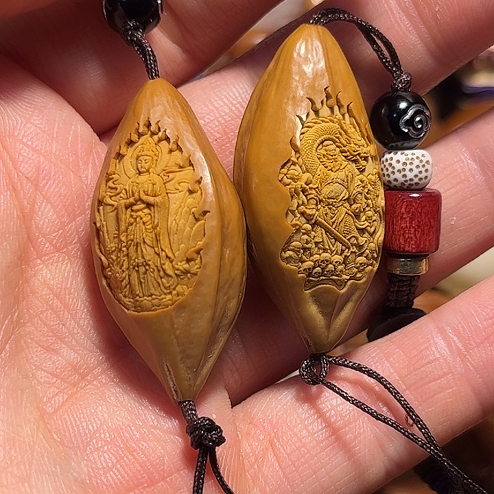 橄榄核手串/手链浮雕一对