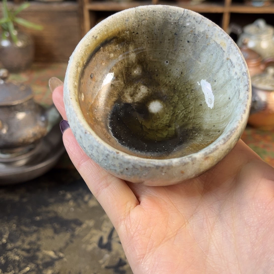 杯柴烧茶器主人杯微瑕