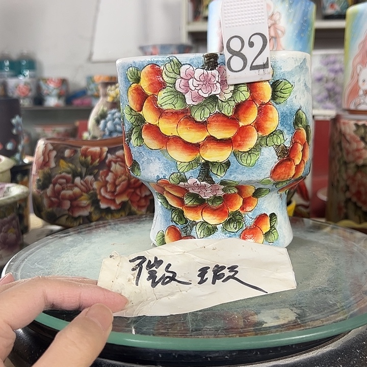满38包邮景德镇手绘花盆