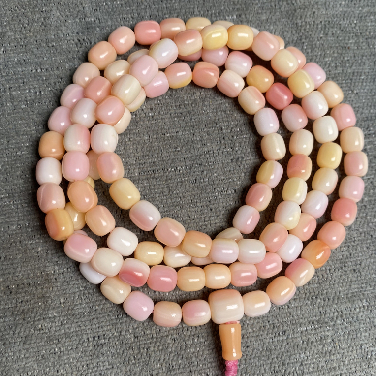 非金属珐琅手链 6-6.6m天然胭脂粉女王海螺多圈手链，时尚少女粉贝