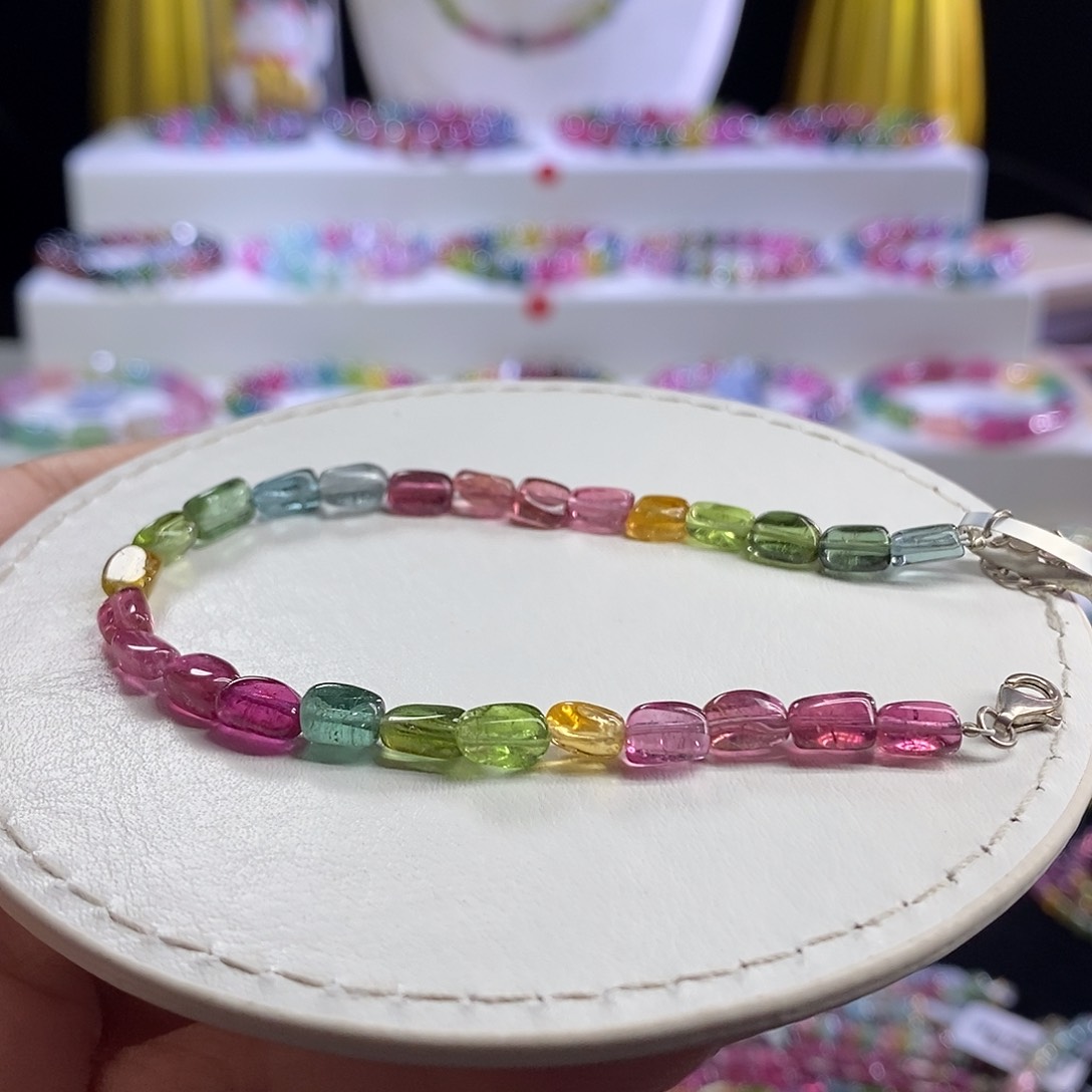 未镶嵌手链碧玺糖豆