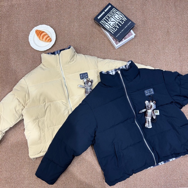 新疆包邮【9912】立领拉链棉服（配玩偶）衣长58