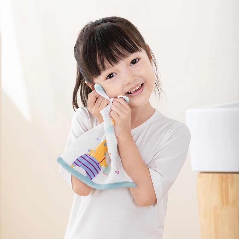 全棉时代纱布华夫格手帕可爱幼儿园洗脸吸水婴幼儿吸汗母婴柔软
