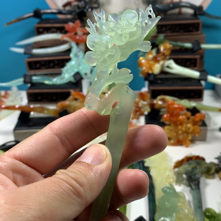 蛇纹石玉发簪未镶嵌