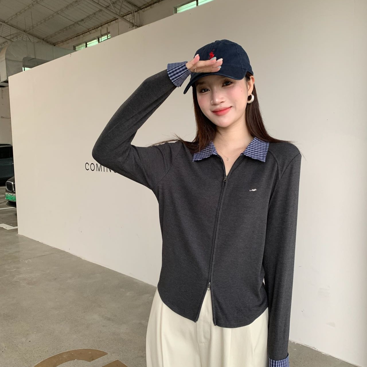 【鞋爱】7262伊歌莉新款拼接长袖时尚打底