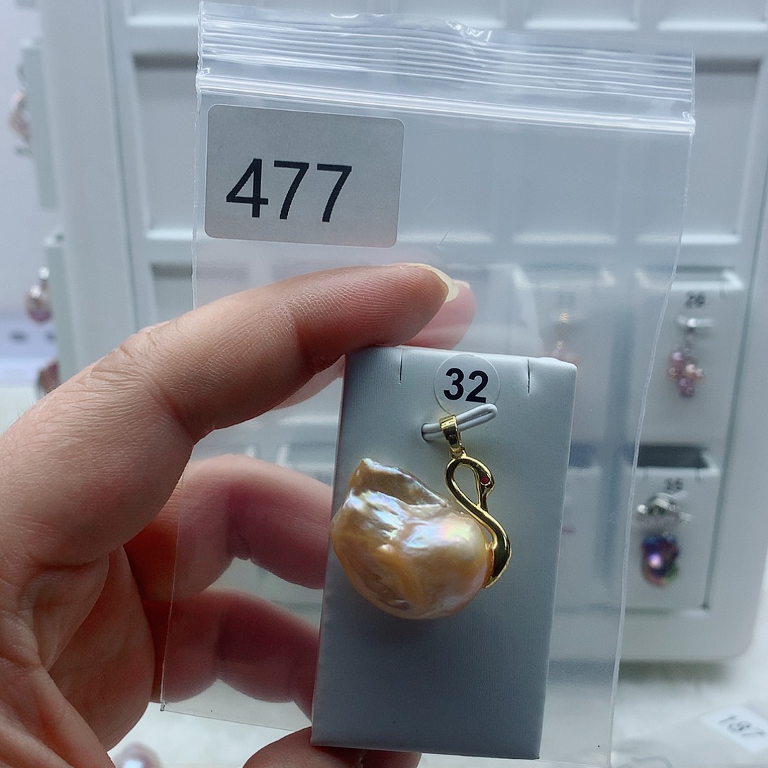 合金吊坠(不含链)淡水珍珠